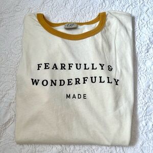 Fearfully & Wonderfully Made Women's Tee - Cream and Gold